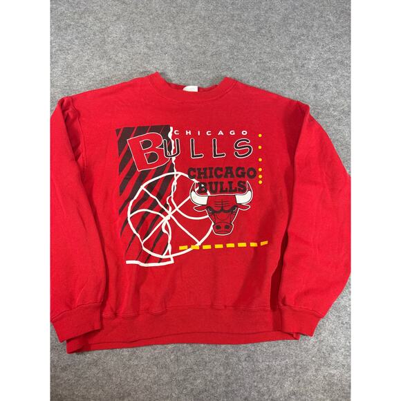 Vintage 90s Chicago Bulls NBA Basketball Sweatshirt Mens XL Red Sportswear Retro - Picture 1 of 5